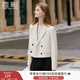 香影小西裝外套女短款2026春季新款高級感氣質(zhì)超好看正肩白色西服 白色 S 155/80A/85-95斤