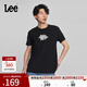 Lee商場(chǎng)同款標準版圓領(lǐng)字母印花圖案男士短袖T恤休閑潮流LMT0069 黑色 L