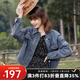 百圖betu女裝春季新款短外套簡(jiǎn)約寬松ins潮百搭牛仔外套女2401T45 牛仔色 S