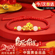 中國黃金（CHINA GOLD）馬年本命年黃金手鏈女和田玉手串紅繩新年禮物情人節女友老婆生日 足金錢(qián)幣飛馬和田玉金珠手繩-烤漆版