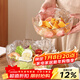 格娜斯玻璃沙拉碗家用透明玻璃碗套裝日式創(chuàng  )意蔬菜水果盤(pán)甜品碗三件套