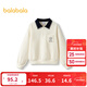 巴拉巴拉【miiiiichanIP】巴拉巴拉童裝兒童衛衣女童春裝上衣撞色翻領(lǐng)時(shí)尚 白色調00311 160
