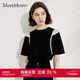 MeetMetro瑪依爾設計感露肩T恤女2025夏新款小眾開(kāi)叉短袖純棉上衣 黑色【現貨閃電發(fā)】 L