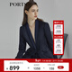 PORTS寶姿商場(chǎng)同款新品女裝三醋纖抽繩收腰西裝夾克LL8J017KWQ012 丈青混色 XS (2)