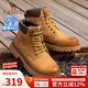 駱駝（CAMEL）馬丁靴男王俊凱同款工裝大黃靴女冬季穿搭通勤金甲戶(hù)外徒步登山鞋 GE122W7757T 金黃色-男 43