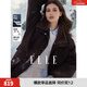 ELLE90白鴨絨復古毛呢羽絨服女2025冬季新款設計感綿羊毛長(cháng)款外套 咖色 S