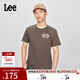 Lee25新品標準版圓領(lǐng)字母印花Logo日常男士短袖T恤日常休閑潮流 棕色 L