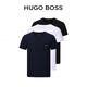 BOSS冬季新款純棉保暖男短袖T恤內搭打底衫3件套裝藍黑白L