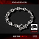 IDEAGEMER925銀骷髏頭手鏈男士時(shí)尚潮牌百搭嘻哈歐美風(fēng)小眾骷顱手環(huán)手飾品 骷髏手鏈-21cm