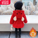 樂(lè )芭鼠童裝女童冬裝外套兒童衣服加絨加厚幼兒小童秋冬女寶寶棉衣毛毛衣 紅色 110碼