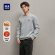 HLA海瀾之家保暖針織衫男加絨立體繡花胸標毛衣男冬