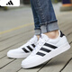 阿迪達斯（adidas）板鞋男鞋 2026春季新款低幫滑板鞋輕便運動(dòng)休閑鞋三條杠運動(dòng)鞋 白/黑 /曬圖退10 40 (245mm)