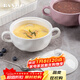 半物生活蒸蛋碗寶寶輔食碗蒸蛋羹專(zhuān)用帶蓋陶瓷小蒸碗雙耳碗家用蒸雞蛋羹碗