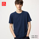 優(yōu)衣庫男裝女裝SUPIMA COTTON圓領(lǐng)T恤/短袖26春夏新款482297 68 深藍色 L