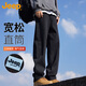 JEEP牛仔褲男士秋冬季直筒褲子男美式寬松休閑褲男褲長(cháng)褲 黑色   XL
