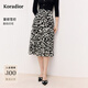 珂萊蒂爾2025年夏季新款優(yōu)雅蝴蝶印花半身裙子女中長(cháng)裙 黑色 XL