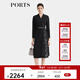 PORTS寶姿女裝2024早秋新款簡(jiǎn)約時(shí)尚印花經(jīng)典撞色拼接收腰長(cháng)袖連衣裙 黑色 XXS (0)