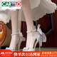 卡帝樂(lè )鱷魚(yú)（CARTELO）18歲成年禮高跟鞋女大學(xué)生銀色細跟配禮服裙子純欲風(fēng)單鞋成人禮物 銀色 6cm 37