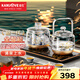 金灶（KAMJOVE）涌泉式全自動(dòng)上水電熱水壺 玻璃燒水壺智能電茶爐保溫整套茶具H19 H18【升級提梁款0.8升】橫版按鍵