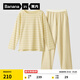 蕉內（Bananain）棉棉305H男女士睡衣睡褲純棉情侶家居服套裝春秋季長(cháng)袖長(cháng)褲不悶汗 【女士】豆黃條紋 L