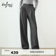 伊芙麗（eifini）伊芙麗帶腰帶時(shí)髦利落輕職場(chǎng)醋酸拖地直筒長(cháng)西裝褲2025秋季新款 灰色 小個(gè)子版 隨單贈送腰帶 L 110-120斤