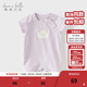戴維貝拉（DAVE＆BELLA）夏天薄款嬰兒衣服新生兒夏季短袖連體衣嬰幼兒包屁衣寶寶空調服裝 紫色DB2235928-A 90cm （建議身高80-90cm）