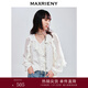 MAXRIENY【商場(chǎng)同款】宮廷荷葉領(lǐng)蕾絲雪紡衫桑蠶絲上衣 本白 S