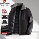 皮爾卡丹（pierre cardin）羽絨服皮衣男加厚保暖秋冬季皮棉襖爸爸外套冬裝衣服中老年皮夾克 B03咖色【內膽毛領(lǐng)--可脫卸】 2XL (180) 【建議116-130斤】