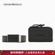 EMPORIO ARMANI/阿瑪尼官方旗艦【新年禮物】男士牛皮革腰帶卡包套裝秋冬 80001-黑色