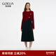 歌莉婭 紅色套裝春新品法式兩件套毛織小外套針織背心裙1E1CAC760 00B黑色 XS