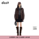 DZZIT地素短外套冬季環(huán)保皮美拉德色系復古運動(dòng)機能感上衣女 深卡其色 常規 M