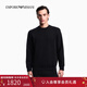 EMPORIO ARMANI/阿瑪尼官方旗艦新款男套頭圓領(lǐng)寬松落肩刺繡休閑重磅衛衣秋冬 【寬松版】黑色 M (推薦：135-150斤)