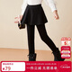 ASK JUNIOR女童褲子冬加厚保暖中大童休閑純色長(cháng)褲百搭打底褲裙褲 黑色 140 