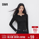 森馬（Semir）長(cháng)袖T恤女春季短款純色正肩木耳邊花邊內搭緊身上衣101125101009
