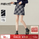尚都比拉英倫風(fēng)氣質(zhì)半身裙女冬季含棉厚款保暖A字裙小個(gè)子中腰格紋短裙