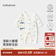 babylove新生兒連體衣春秋季薄款初生寶寶哈衣爬服嬰幼兒居家睡衣純棉 奶白 59cm