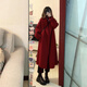 GARNUO紅色雙面羊毛大衣女中長(cháng)款2026秋冬新款韓系小個(gè)子高級感毛呢外套 紅色 S 【85-110斤】