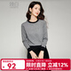 晚白【新品】2026春款氣質(zhì)親膚不扎膚上衣舒適高彈格雷灰羊毛針織衫 花灰色 S