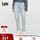 Lee411舒適高腰小直腳淺藍色水洗女牛仔褲休閑潮A6420