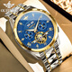 歐品客正品瑞士前十名男機械手表男士品牌名表2026新款鏤空時(shí)尚防水腕表 進(jìn)口機芯-藍寶石表鏡-機械金藍男