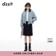DZZIT【高顏值羽絨】【爆款補單】地素冬燈芯絨撞色牛仔外套女 藍色 S