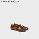 CHARLES&KEITH26春新品復古平底瑪麗珍鞋樂(lè )福鞋單鞋生日禮物CK1-70920217 Tan茶色 37 （235）