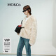 MO&Co.RECTO設計師聯(lián)名冬新品毛絨無(wú)領(lǐng)短款廓形外套