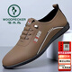 啄木鳥(niǎo)全牛皮男鞋2025男士真皮鞋運動(dòng)休閑鞋透氣軟底駕車(chē)男鞋 棕色 42