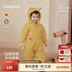 babylove嬰兒連體衣冬季加厚夾棉寶寶連帽哈衣保暖外出服造型棉服 藤黃 73cm