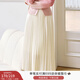 香影百褶裙半身裙女中長(cháng)2026春季新款白色裙子垂感高腰顯瘦a字裙 米白 S