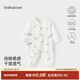 babylove新生兒連體衣夏季薄款嬰幼兒蝴蝶衣初生寶寶和尚服居家爬服 葉展藍桉 52cm
