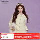 LIME FLARE【祝緒丹同款】萊茵福萊爾鉆扣粗花呢套裝裙氣質(zhì)優(yōu)雅香風(fēng)外套半裙 米黃色上衣 L