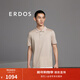 ERDOS 春夏翻領(lǐng)短袖絲棉混紡撞色夾條領(lǐng)邊時(shí)尚氣質(zhì)男POLO衫 蘆葦黃 XL 180/100A