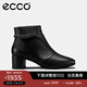愛(ài)步（ECCO）【明星同款】靴子女 冬季保暖切爾西女靴粗跟皮靴 型塑290933 HL 黑色29093301001 35